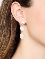 Rose Gold Flower Drop Earrings