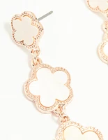 Rose Gold Flower Drop Earrings