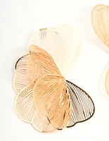 Gold Wire Petal Stud Earrings