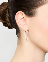 Rose Gold Narrow Hinge Hoop Earrings