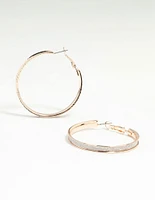 Rose Gold Glitter Hoop Earrings