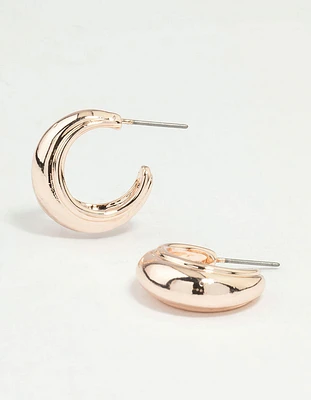 Rose Gold Bubble Hoop Earrings