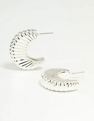 Silver Ridge Hoop Earrings