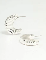 Silver Ridge Hoop Earrings