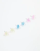 Multicoloured Acrylic Flower Stud Earrings 3-Pack
