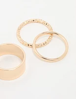 Gold Thick & Thin Cigar Stacking Rings 4-Pack