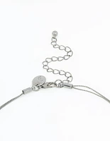 Gunmetal Blue Circle Layered Necklace