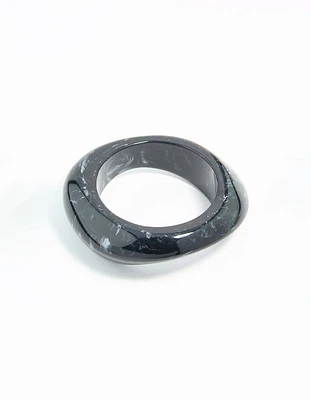 Dark Blue Acrylic Organic Bangle