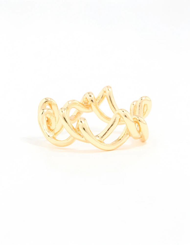 Gold Plated Wire Twisted Ring