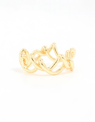 Gold Plated Wire Twisted Ring