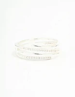 Silver Plated Cubic Zirconia Dainty Wrap Ring
