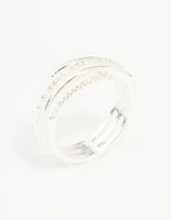 Silver Plated Cubic Zirconia Dainty Wrap Ring