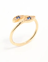 Gold Plated Evil Eye Wrap Ring