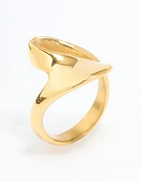 Waterproof Gold Plated Stainless Steel Open Swirl Ring