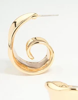 Gold Wide Hoop Earrings