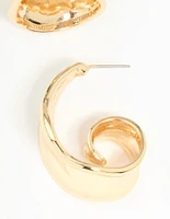 Gold Wide Hoop Earrings