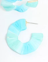 Gold Blue Movement Wrap Hoop Earrings