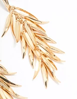 Gold Leaves Drop Earrings