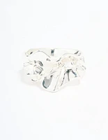 Silver Plated Molten Band Ring