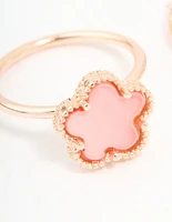 Rose Gold Flower Petal Rings 2-Pack
