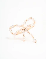 Rose Gold Diamante Bow Ring