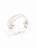 Silver Cubic Zirconia Rondell Stacked Ring