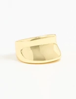 Gold Plated Smooth Statement Ring