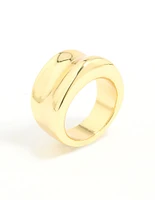 Gold Plated Smooth Statement Ring