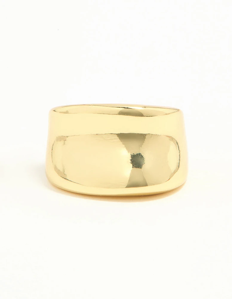 Gold Plated Smooth Statement Ring