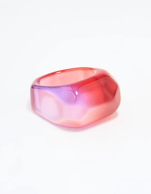 Pink & Purple Marbled Chunky Ring