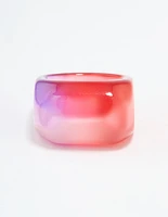 Pink & Purple Marbled Chunky Ring