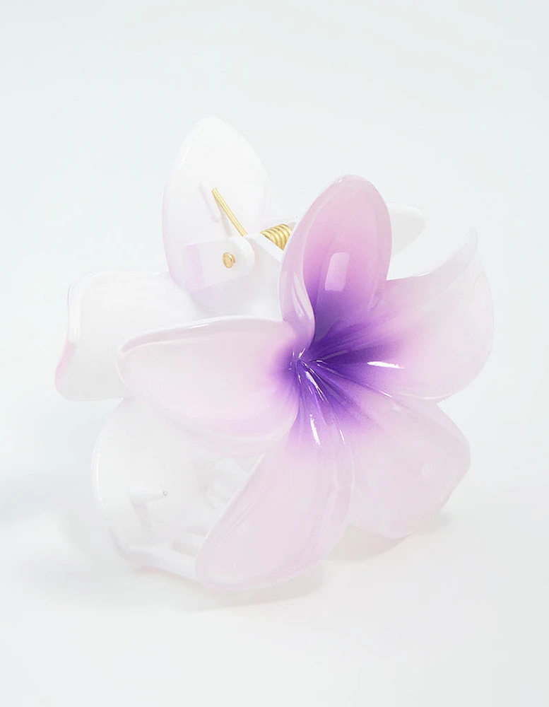 Purple Ombre Pearlised Frangipani Claw Clip