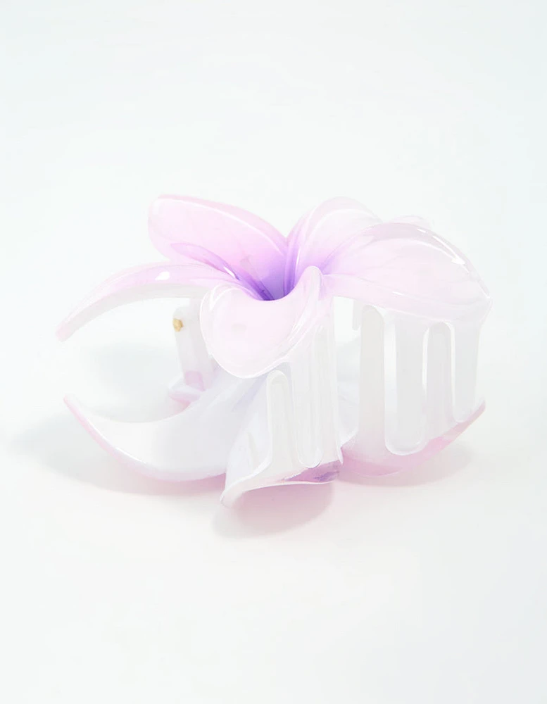 Purple Ombre Pearlised Frangipani Claw Clip