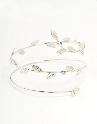 Silver Leaf Wrap Arm Cuff
