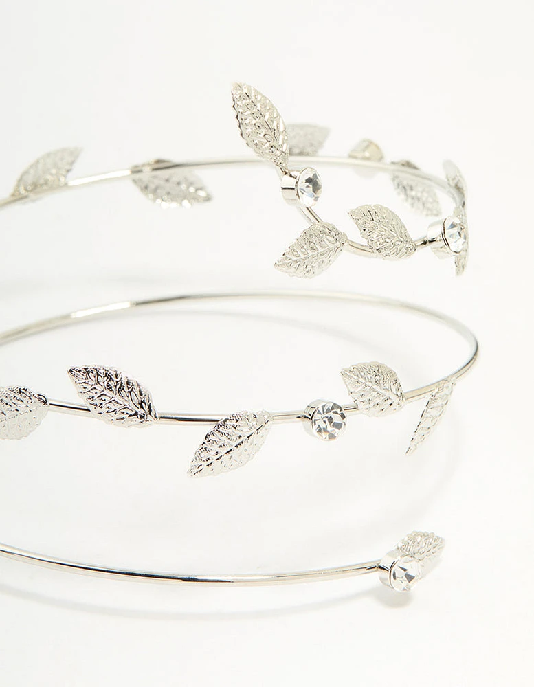 Silver Leaf Wrap Arm Cuff