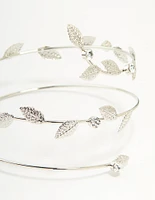 Silver Leaf Wrap Arm Cuff