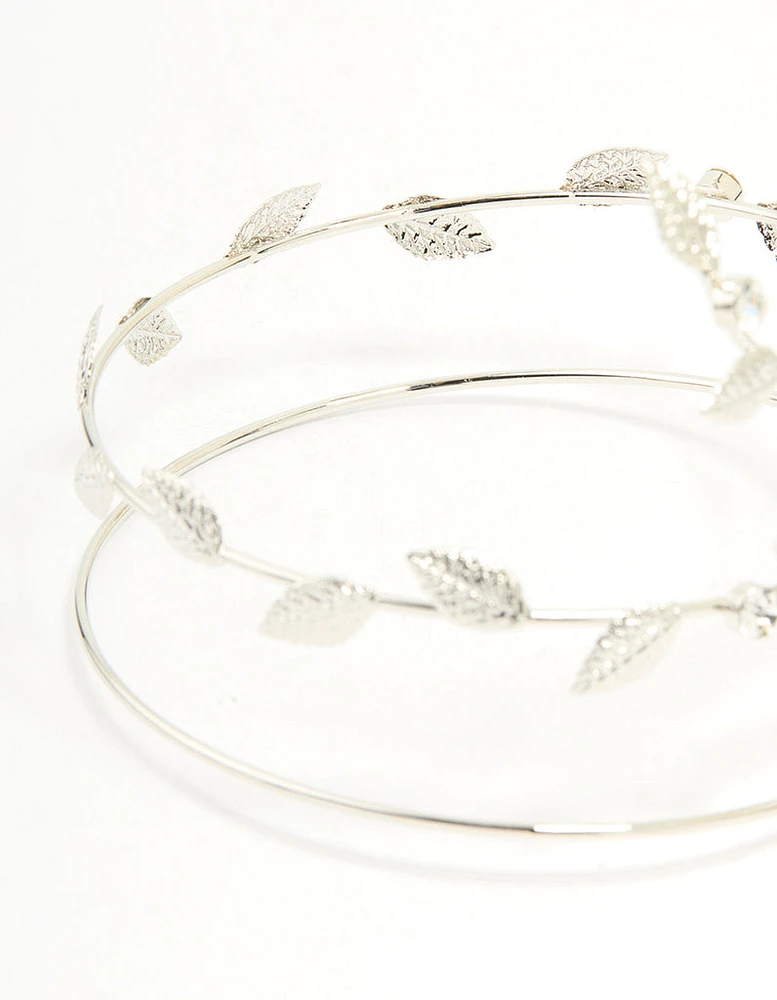 Silver Leaf Wrap Arm Cuff