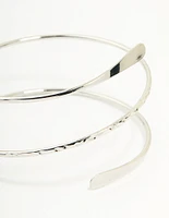 Silver Hammered Arm Cuff