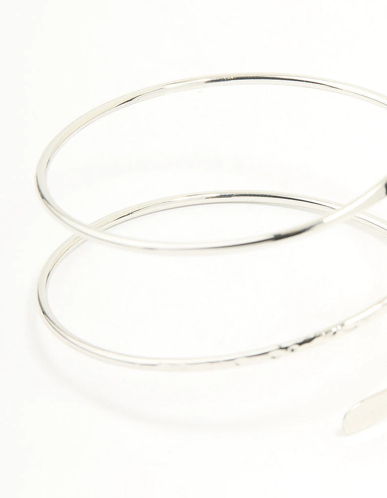 Silver Hammered Arm Cuff