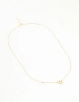 Gold Plated Sterling Silver Cubic Zirconia Pavé Star Necklace