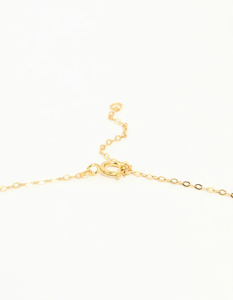 Gold Plated Sterling Silver Cubic Zirconia Pavé Star Necklace