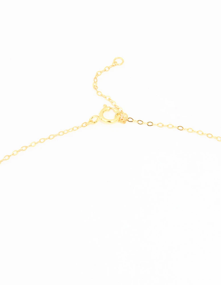 Gold Plated Sterling Silver Cubic Zirconia Horseshoe Necklace