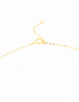 Gold Plated Sterling Silver Cubic Zirconia Horseshoe Necklace