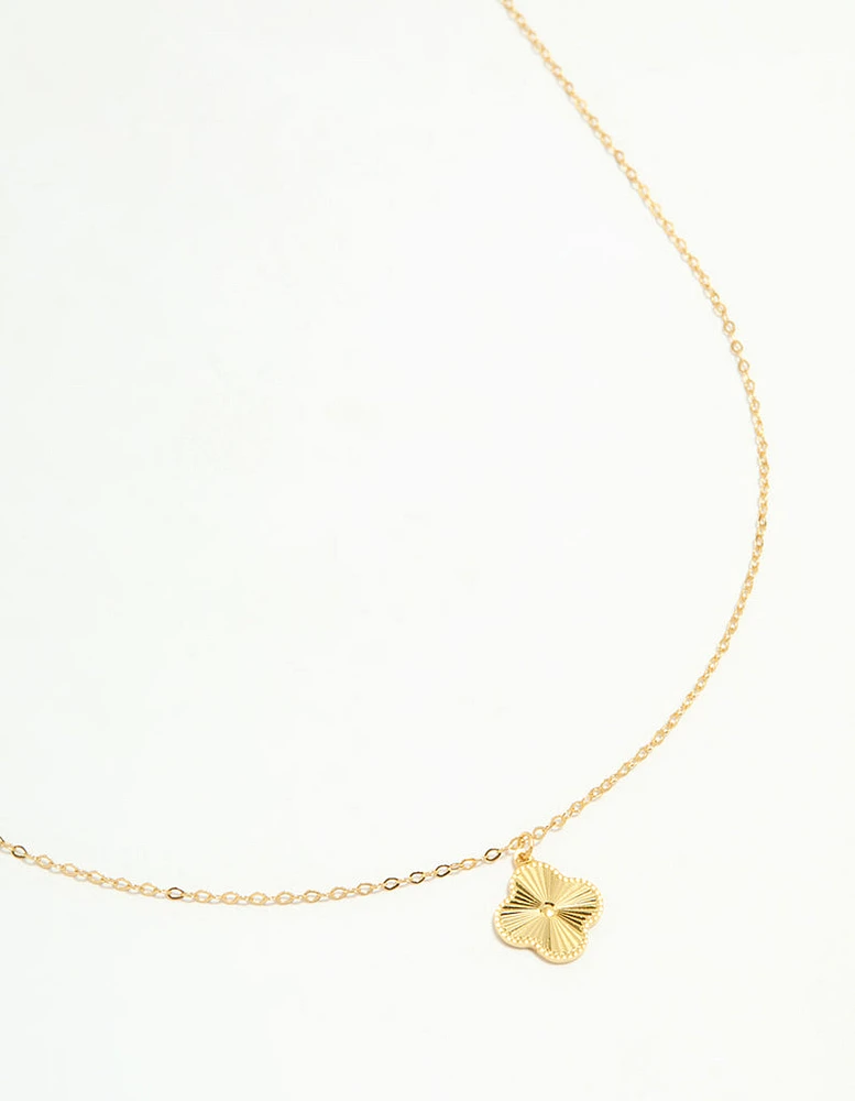 Gold Plated Sterling Silver Flower Necklace