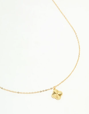 Gold Plated Sterling Silver Flower Necklace