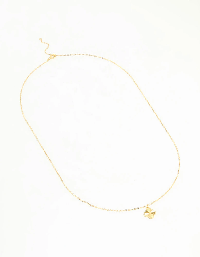 Gold Plated Sterling Silver Flower Necklace