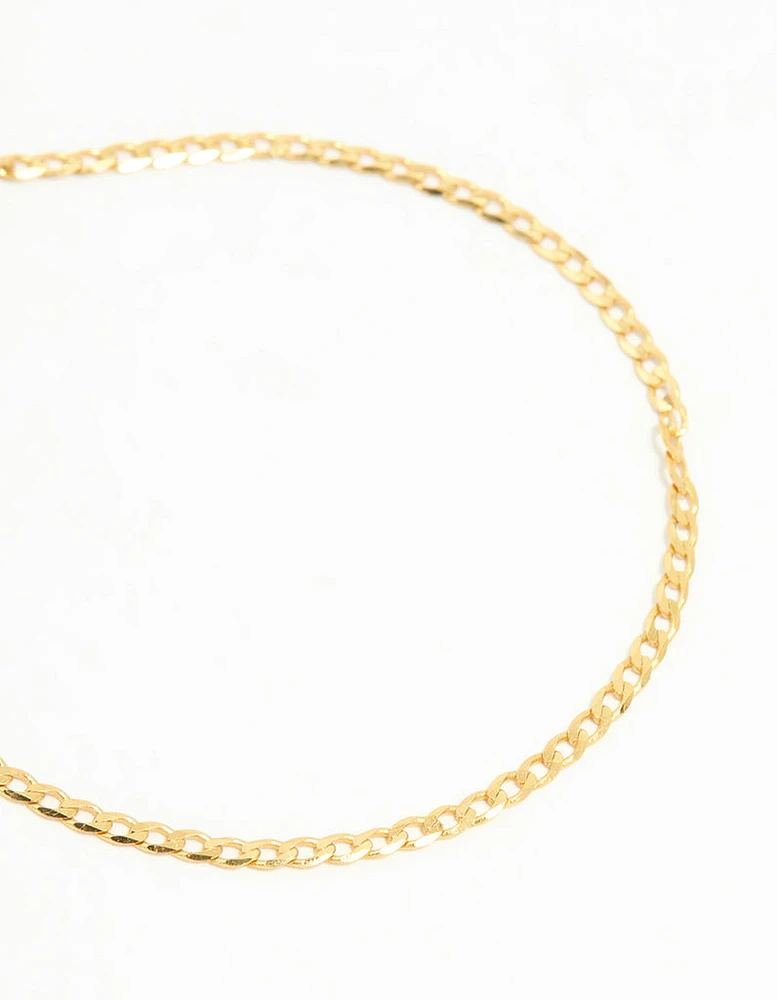 Gold Plated Sterling Silver Curb Chain Mini Bracelet