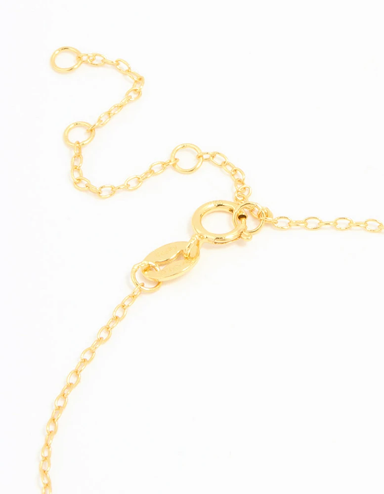 Gold Plated Sterling Silver Cubic Zirconia Infinity & Heart Bracelet