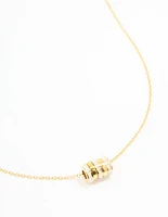 Waterproof Gold Plated Stainless Steel Cubic Zirconia Rondell Necklace