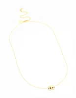 Waterproof Gold Plated Stainless Steel Cubic Zirconia Rondell Necklace